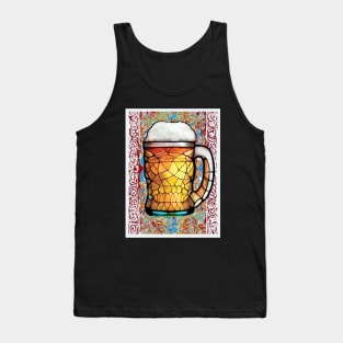 Renaissance Beer Drinker Gothic cathedral Batik style hippie pint glass microbrew Tank Top